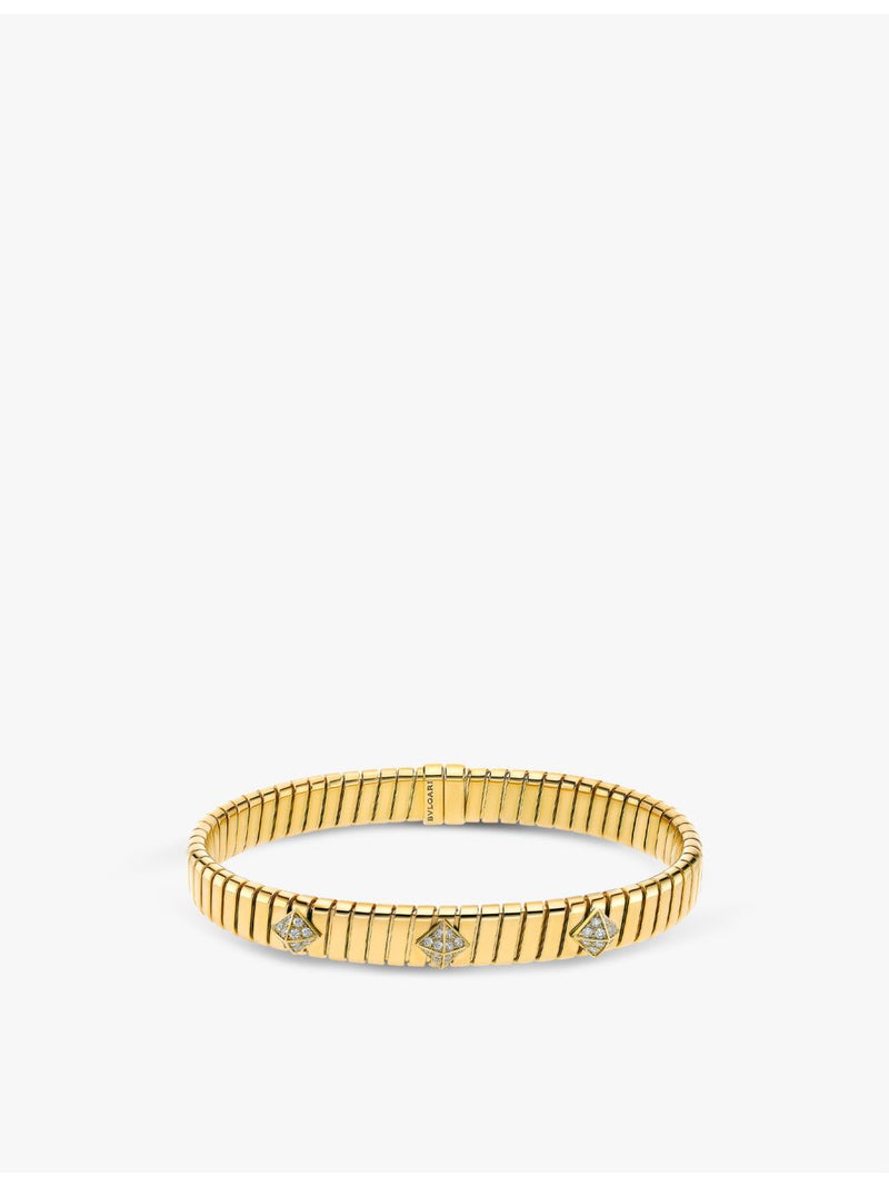 Bvlgari Tubogas 18ct yellow gold diamond bracelet 0.29ct - British product