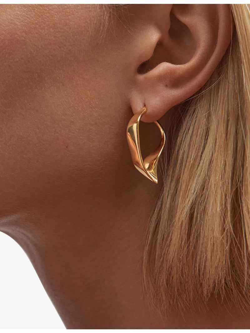 Astley Clarke Floe gold plated hoop earrings 3.1cm - British product