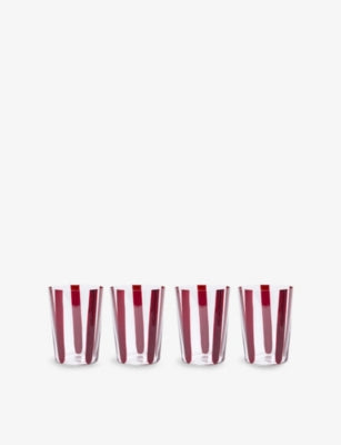 Conran Shop Nova Stripe crystal glasses 500ml set of four (British brand)
