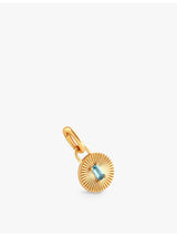 selfridges Astrid & Miyu Baguette 18ct Yellow Gold-Plated Sterling Silver and Topaz Charm- Buy online at McGrocer