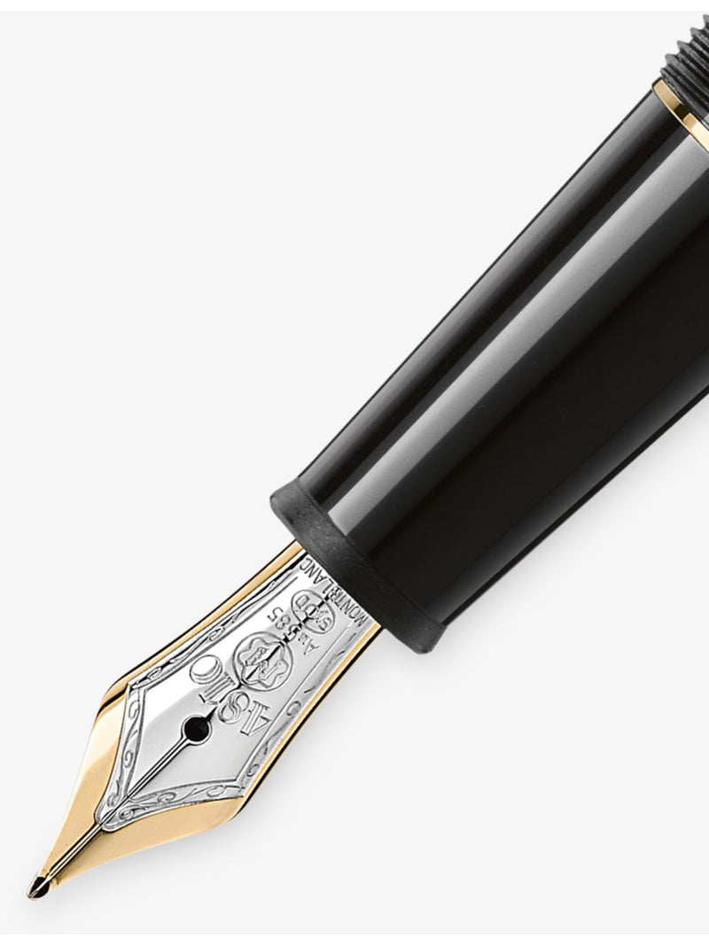 Montblanc Meisterstuck fountain pen, black resin, 14ct gold (British brand)
