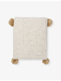 The Little Tailor pom-pom fleece blanket, UK knitted throw (British brand)