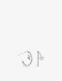 Astrid & Miyu Cosmic Illusion Rhodium-Plated Sterling Silver Cubic Zirconia Hoop Earrings 15mm