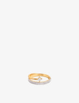 selfridges Astrid & Miyu Pavé Crystal Illusion 18ct Yellow Gold Plated Cubic Zirconia Spiral Ring- Buy online at McGrocer