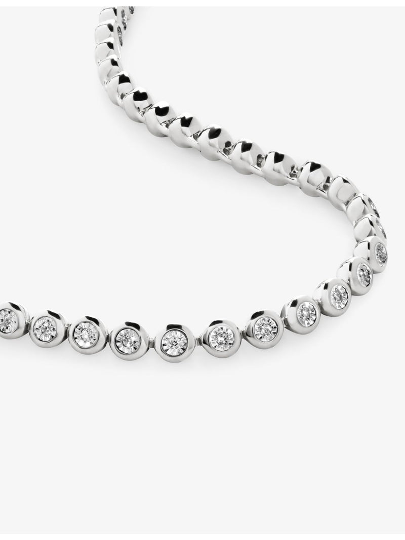 Monica Vinader diamond tennis bracelet 0.25ct sterling silver, imported from the UK
