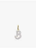 Monica Vinader B charm 14ct yellow gold with diamonds, UK version