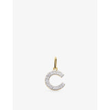 selfridges Monica Vinader C Letter 14ct Yellow Gold and Lab-Grown Diamond Charm- Buy online at McGrocer