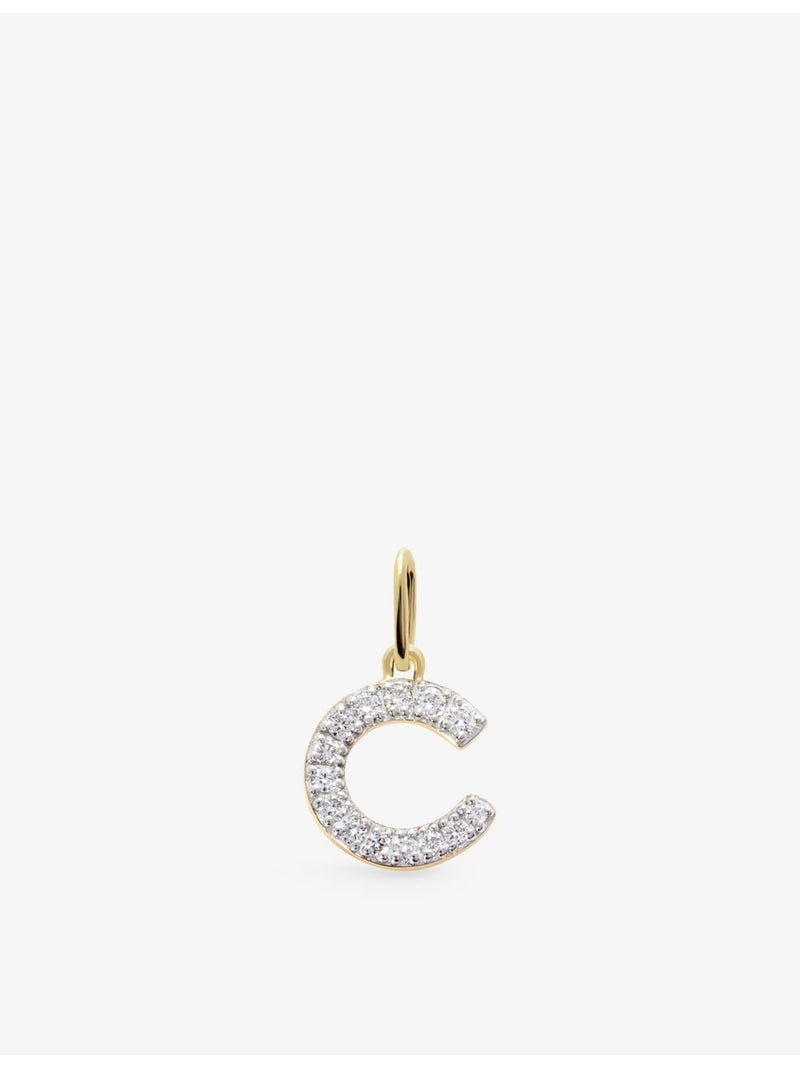 Monica Vinader C letter charm in 14ct yellow gold - British product