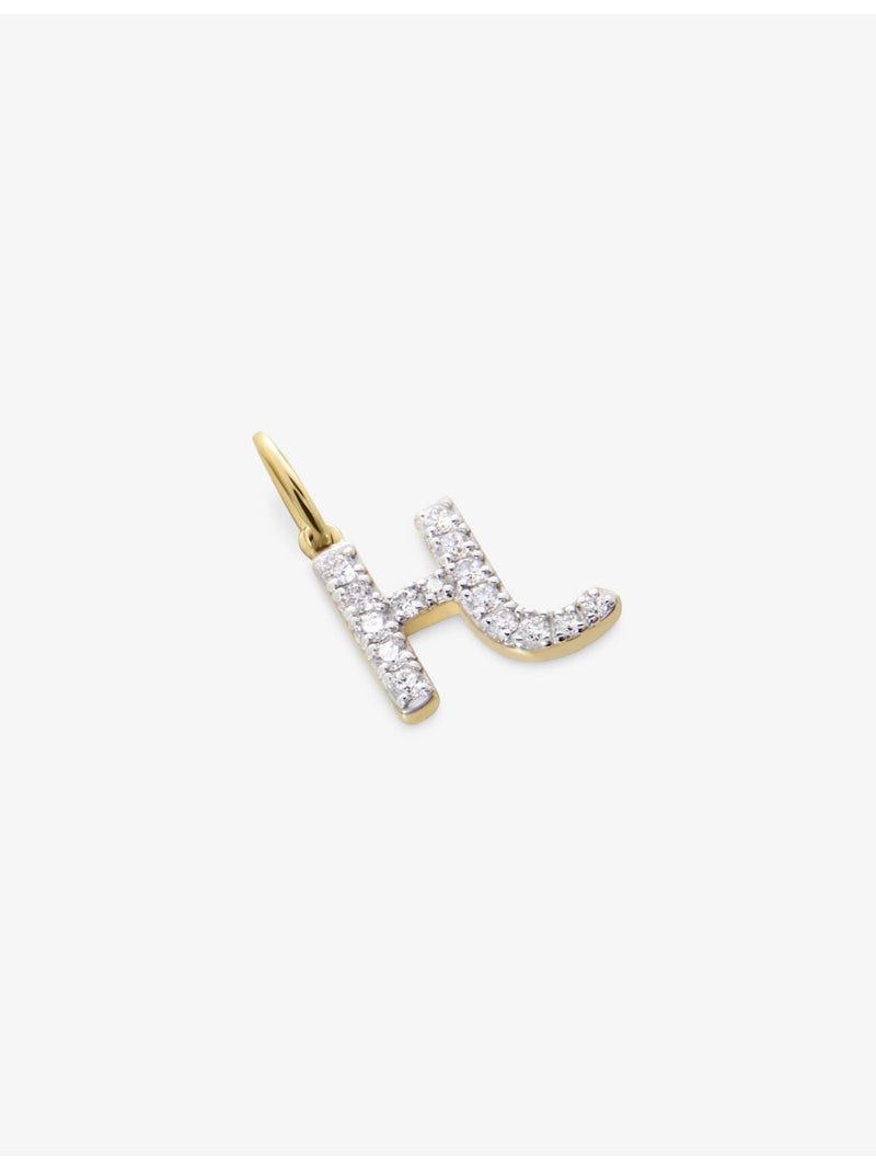 Monica Vinader H letter charm in 14ct yellow gold, UK version