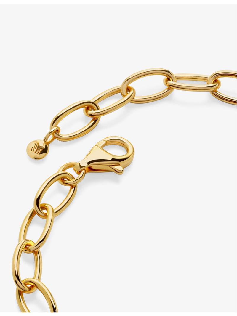 Monica Vinader heart-shaped bracelet 18ct gold vermeil, UK version