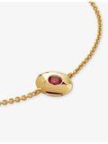 Monica Vinader garnet birthstone bracelet 18ct gold vermeil adjustable length (British brand)
