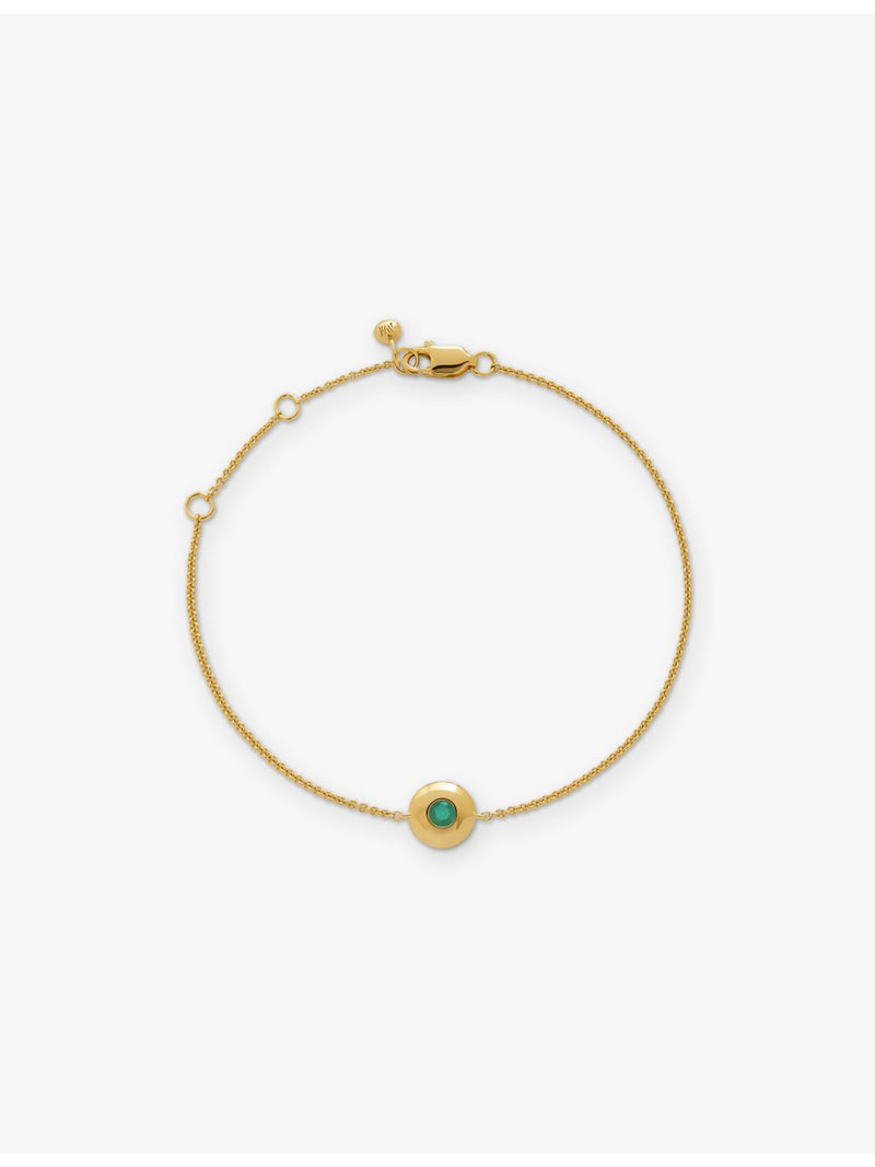 Monica Vinader emerald birthstone bracelet (British brand)