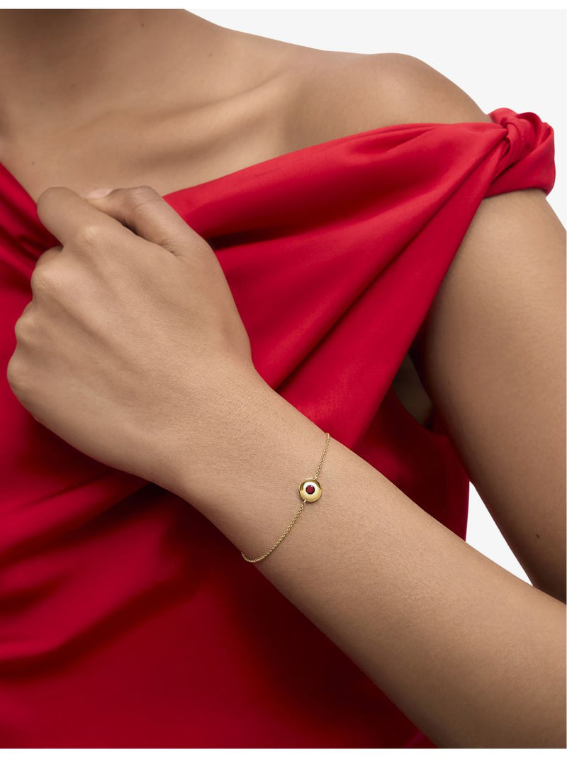 Monica Vinader ruby birthstone bracelet 18ct gold vermeil - British product