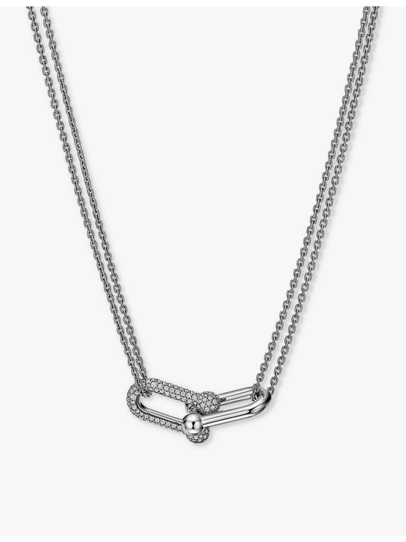 Tiffany HardWear 18ct white gold pavé diamond necklace, UK version