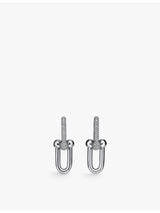 selfridges Tiffany & Co. HardWear Double Link 18ct White Gold Pavé Diamond Drop Earrings 1.18ct- Buy online at McGrocer