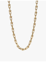selfridges Tiffany HardWear Medium Link 18ct Yellow-Gold Necklace 45.7cm- Buy online at McGrocer