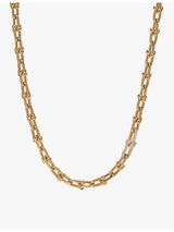 selfridges Tiffany & Co. HardWear Medium Link 18ct Yellow Gold and 1.39ct Diamond Necklace 45cm- Buy online at McGrocer