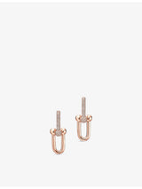 selfridges Tiffany & Co. HardWear Large Link 18ct Rose Gold and 1.18ct Diamond Earrings- Buy online at McGrocer