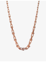 selfridges Tiffany & Co. HardWear Graduated Link 18ct Rose Gold & Diamond Necklace 48.2cm- Buy online at McGrocer