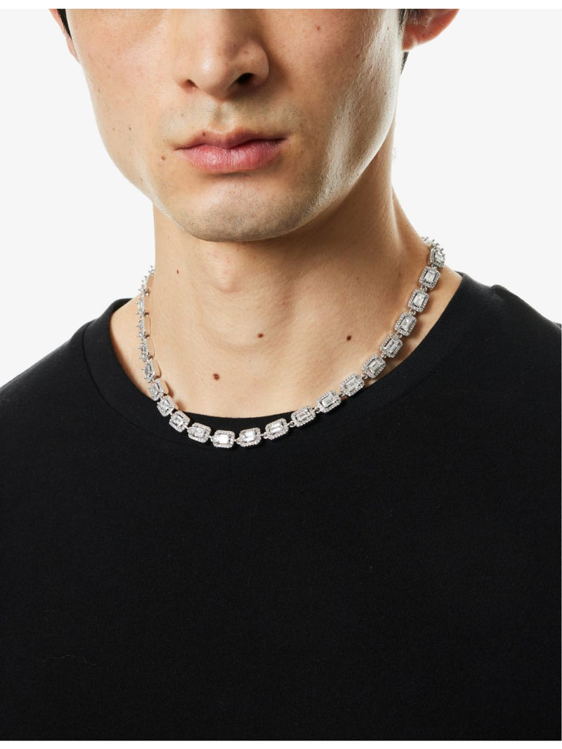 DARKAI tennis necklace baguette-stone 20in, UK version