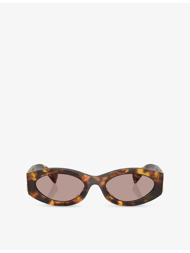 Miu Miu oval acetate sunglasses with tinted lenses - British product