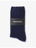 Whistles ribbed-knit cashmere socks, ankle length, UK version