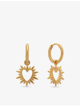 selfridges Rachel Jackson Electric Love Huggie 22ct Gold-Plated Sterling-Silver Hoop Earrings- Buy online at McGrocer