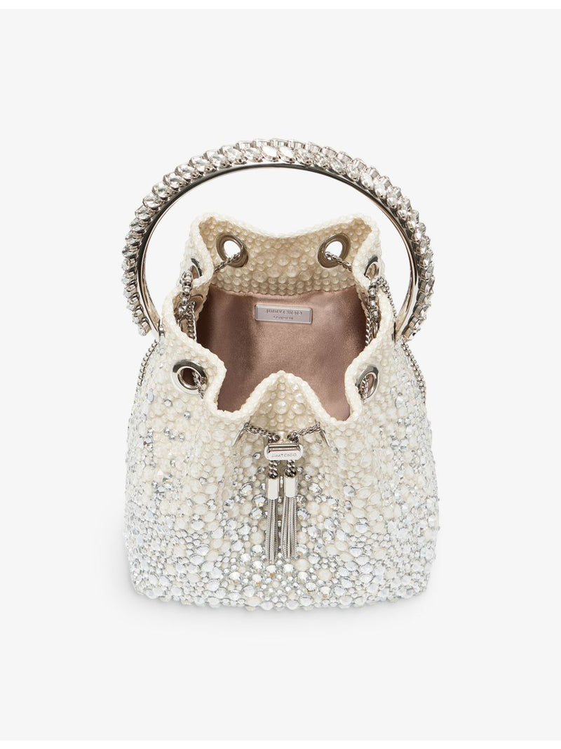 Jimmy Choo Bon Bon gem-embellished woven cross-body bag, UK version