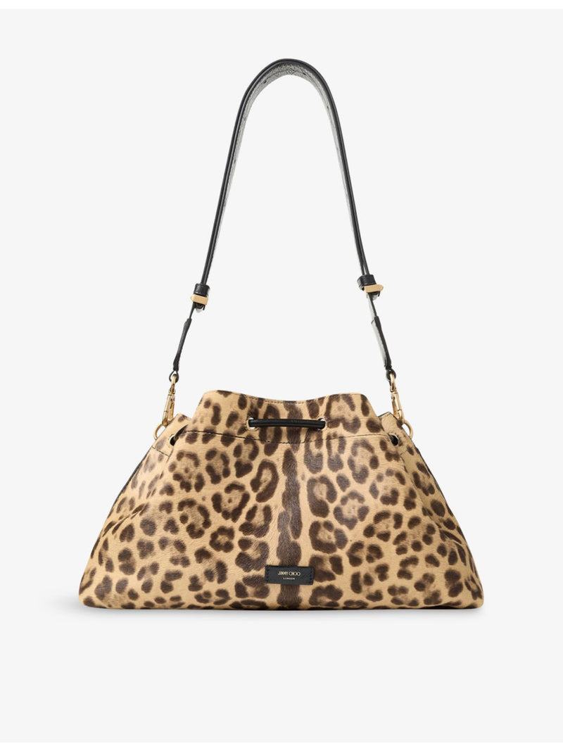 Jimmy Choo leopard-print suede medium shoulder bag, UK version