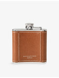 Aspinal of London stainless steel and leather hip flask - British product