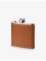 selfridges Aspinal of London Classic Stainless-Steel and Leather Hip Flask- Buy online at McGrocer