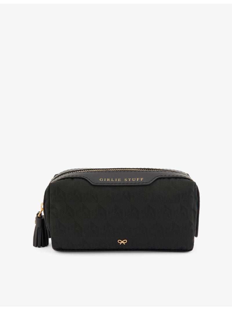 Anya Hindmarch Girlie Stuff logo-jacquard nylon pouch, imported from the UK