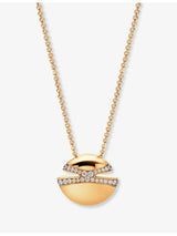 selfridges Bvlgari Cabochon 18ct Yellow-Gold 0.55ct Pavé-Diamond Pendant Necklace, 37-40cm- Buy online at McGrocer