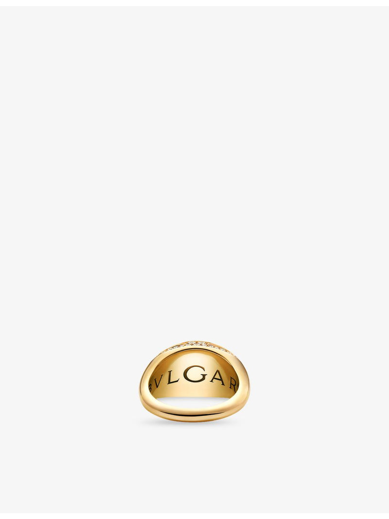 Bvlgari 0.59ct pavé diamond ring 18ct yellow gold - British product