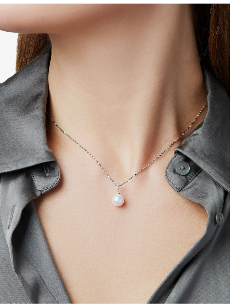 Yoko London 18ct white-gold freshwater pearl diamond necklace (British brand)