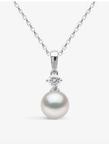 selfridges Yoko London Classic 18ct White Gold Akoya Pearl and 0.20ct Diamond Necklace- Buy online at McGrocer