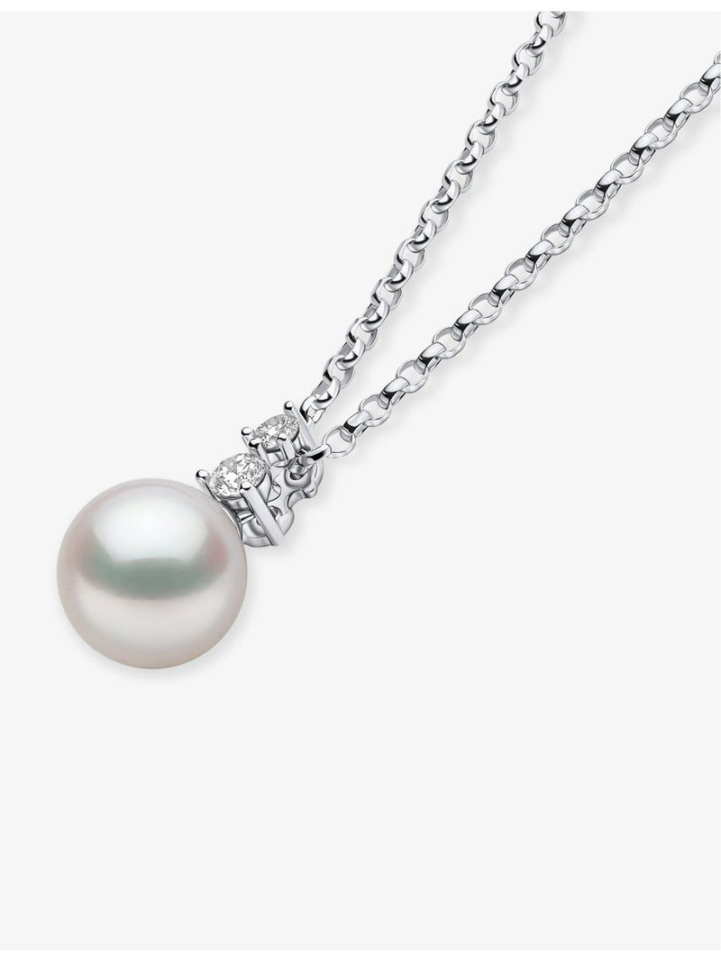Yoko London 18ct white gold Akoya pearl diamond necklace (British brand)
