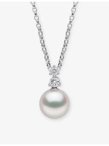 selfridges Yoko London 18ct White Gold Akoya Pearl and 0.076ct Diamond Necklace- Buy online at McGrocer