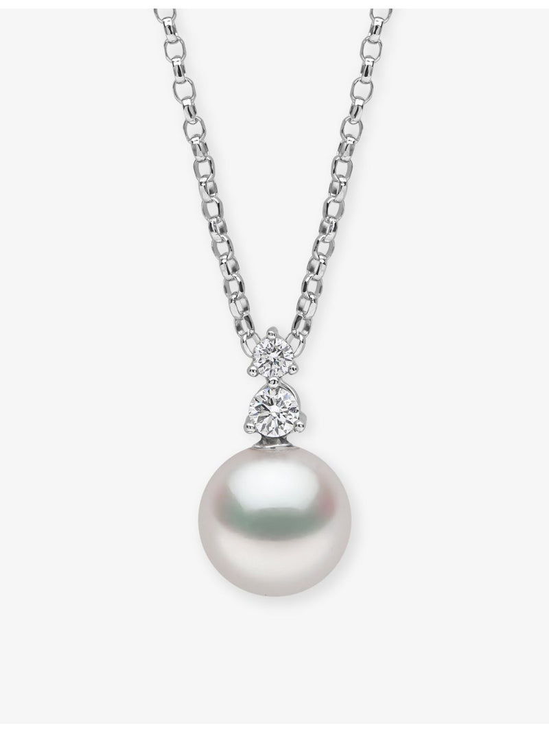 Yoko London 18ct white gold Akoya pearl diamond necklace (British brand)