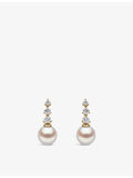Yoko London Akoya pearl and diamond drop earrings, imported from the UK