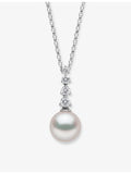 Yoko London Akoya pearl necklace with 0.22ct diamonds (British brand)