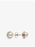 Yoko London diamond and pearl stud earrings in 18ct gold (British brand)