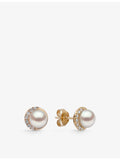 Yoko London diamond and pearl stud earrings in 18ct gold (British brand)