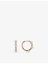 selfridges Yoko London 18ct Yellow Gold Akoya Pearl 0.177ct Brilliant Round Cut Diamond Hoop Earrings- Buy online at McGrocer