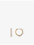 Yoko London 18ct gold Akoya pearl diamond hoop earrings, UK version