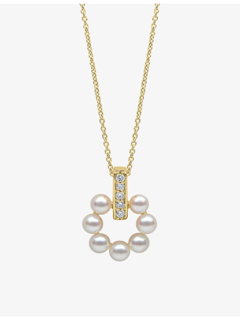 Yoko London diamond and Akoya pearl pendant necklace, imported from the UK