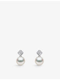 Yoko London pearl stud earrings 0.36ct diamond, imported from the UK