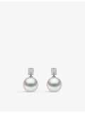 Yoko London pearl and diamond stud earrings 18ct gold (British brand)