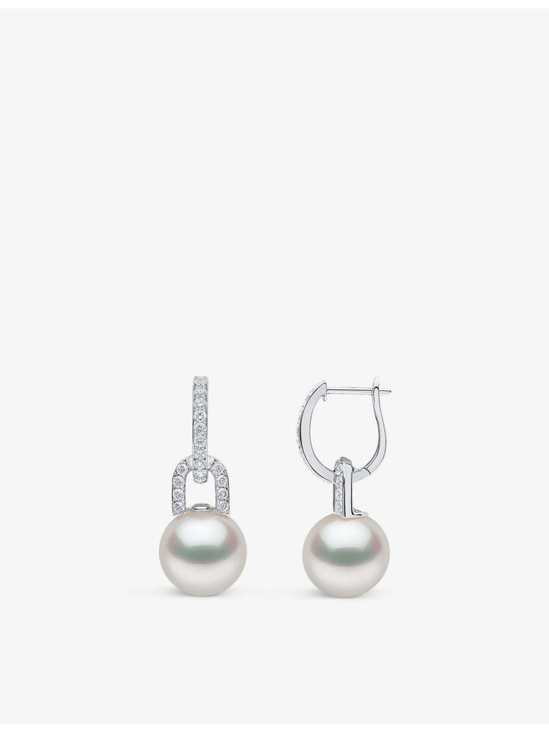 Yoko London South Sea pearl diamond earrings 18ct white gold (British brand)