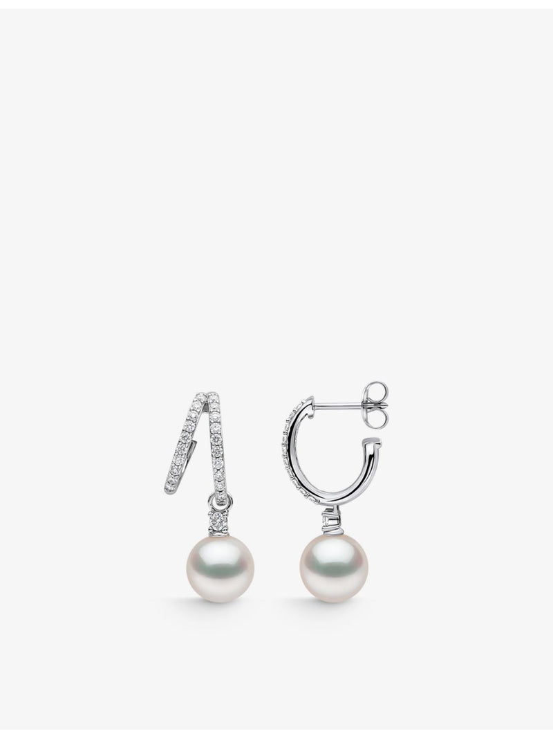 Yoko London Akoya pearl drop earrings 0.57ct, imported from the UK